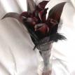 Eggplant calla, black aspidistra and feather bouquet